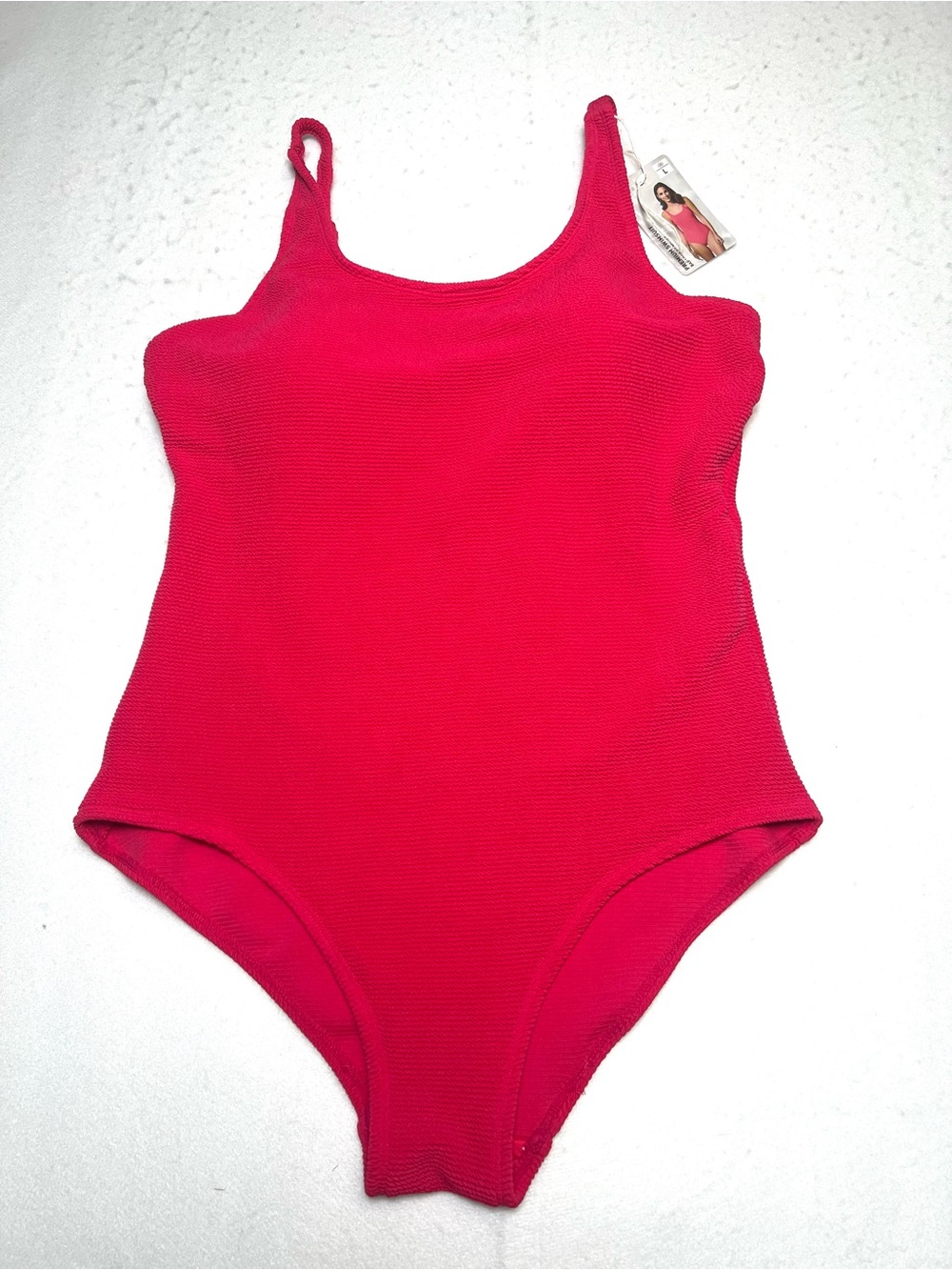 Serra Textured One Piece Swimsuit Pink Size Large Wide Strap Stretch Womens NWT